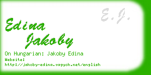 edina jakoby business card